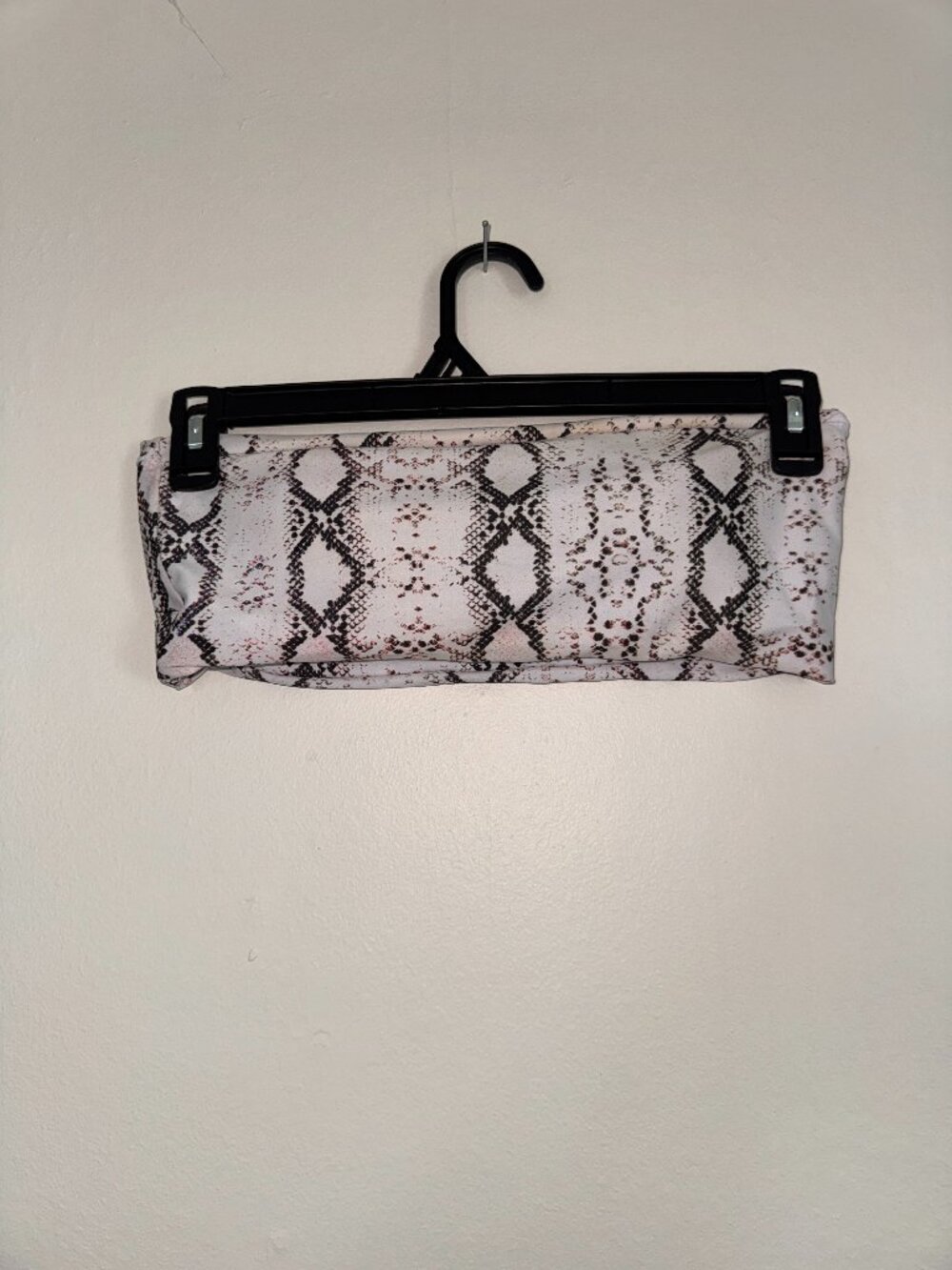 Snakeskin Print Strapless Bandeau Bikini Swim Top